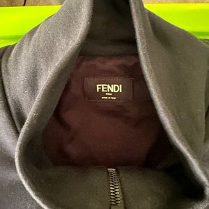 Fendi jacket, black, yellow Fendi logo on back